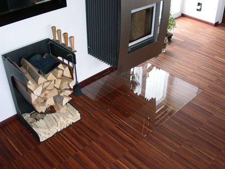 parkett rio doussie mit glasauflage